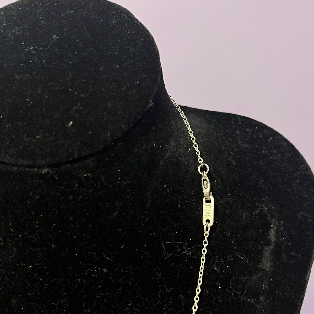Silver tone S initial necklace. Approximately 18” long. EUC. - Picture 3 of 5
